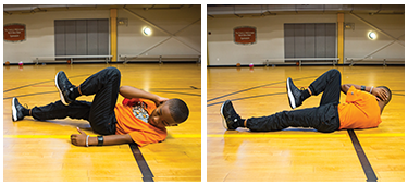 Kid doing the bicycles exercise