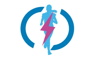 Icon: Image of a female runner with an energy symbol laid over it