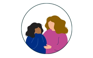 Icon: Illustration of mom talking with daughter
