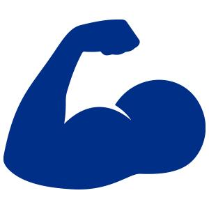 Illustration of a flexed arm depicting muscles